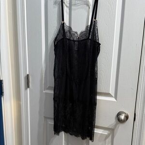 b.tempted Elegant Black Lace Slip Dress